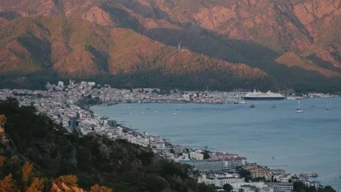 Sea landscape with mountains Stock Footage 146586731