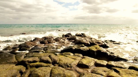 Sea landscape, slow motion Stock Footage 1051380