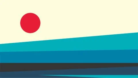Sea landscape with sun Stock Illustration