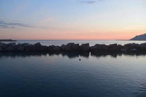 Sea landscape at sunset Stock Photos
