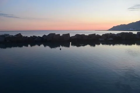 Sea landscape at sunset Stock Photos
