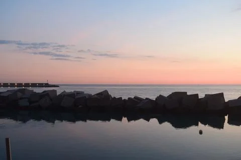 Sea landscape at sunset Stock Photos