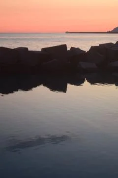 Sea landscape at sunset Stock Photos