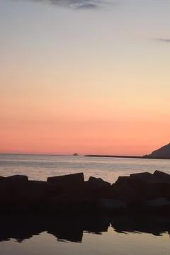 Sea landscape at sunset Stock Photos