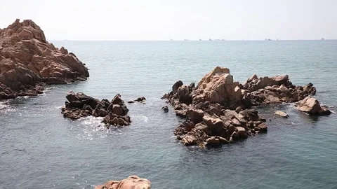 Sea landscape of waves, waves through the rocks 스톡 동영상 310231059