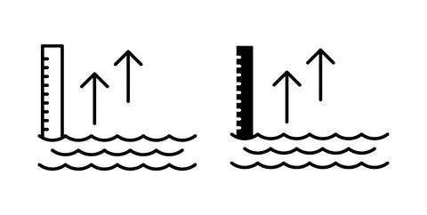 Sea level icon vector art Illustrations Stock Illustration