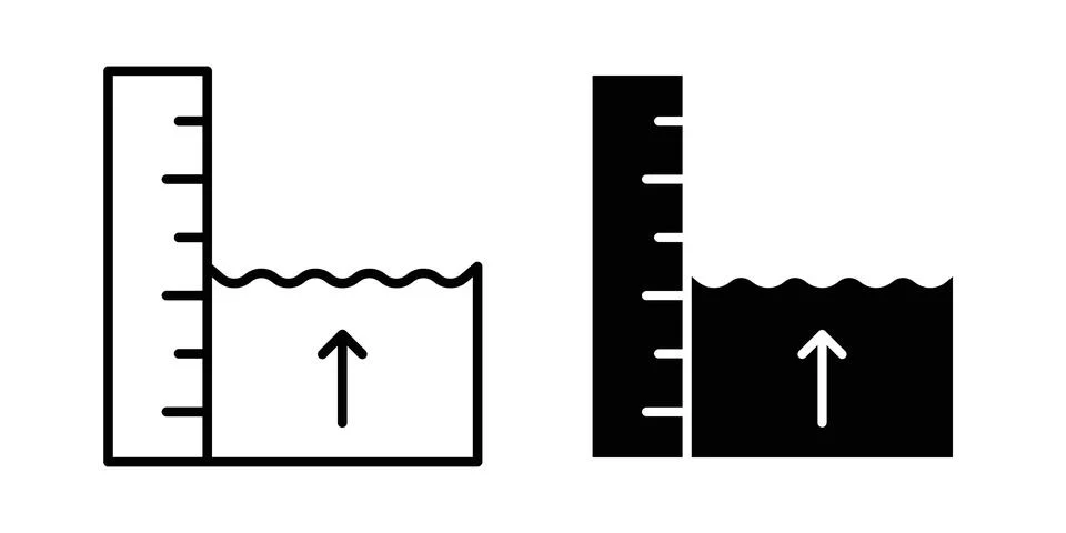 Sea level icon vector, illustration icon set Stock Illustration