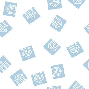 Sea level rise glyph vector seamless pattern Illustrazione stock