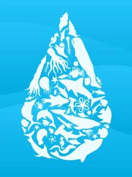 Sea life drop Stock Illustration