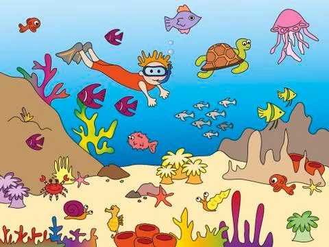 Sea life Stock Illustration
