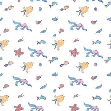 Sea life light pattern Stock Illustration