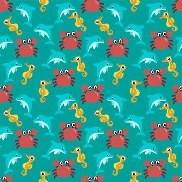 Sea Life Pattern Stock Illustration