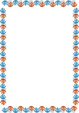 Sea life rectangle frame. Geometric leaves empty frame with space for your .. Stock Illustration