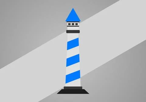Sea lighthouse for navigation with decorated background modern vector design Stock Illustration