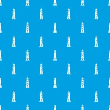 Sea lighthouse pattern vector seamless blue Stockillustratie