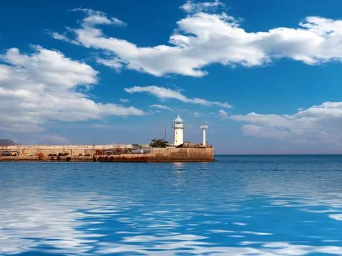 A sea lighthouse Stock Photos