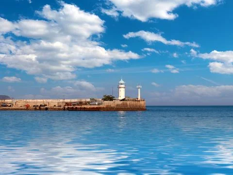A sea lighthouse Stock Photos
