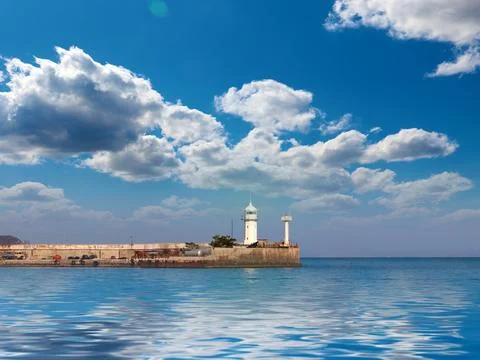 A sea lighthouse Stock Photos