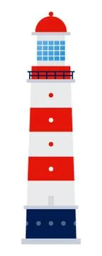 Sea lighthouse vector icon flat isolated Illustrazione stock