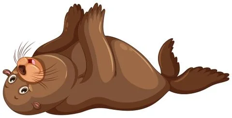 Sea lion flapping hands Stock Illustration