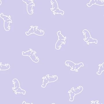 Sea lion line seamless pattern 스톡 일러스트