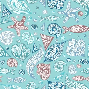 Sea Live Abstract Vector Pattern 스톡 일러스트