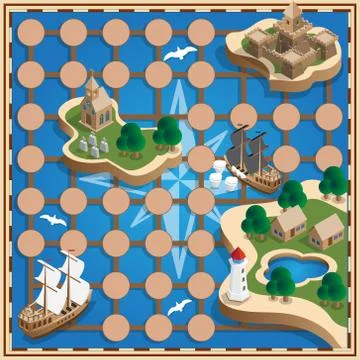 Sea map. Stock Illustration