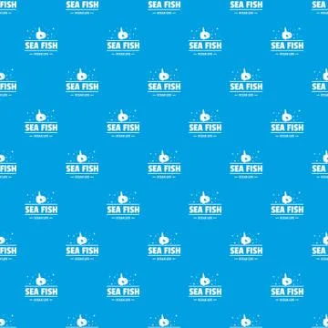 Sea market pattern vector seamless blue Illustrazione stock