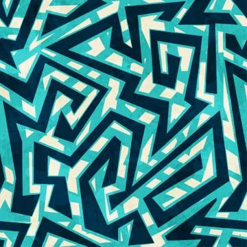 Sea maze seamless pattern Stock Illustration