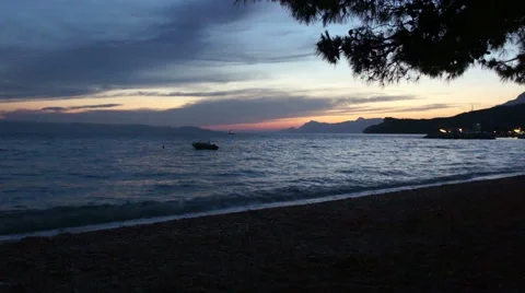 Sea at midnight Stock Footage 51864787