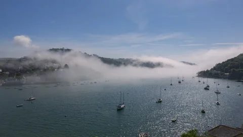 Sea Mist Rolls in at Darmouth Harbour, Devon - Timelapse 6K Stock Footage 312866162