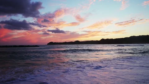 The sea at the moment the sun sets Stock Footage 320821426