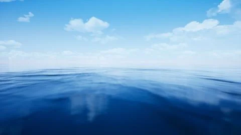 Sea at the morning time by 3D rendering scene Stock-Illustration