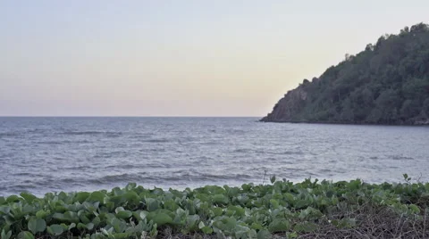 Sea with mountain Stock Footage 48990113