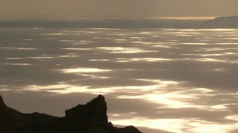 Sea Mountain Sunset Stock Footage 12050335