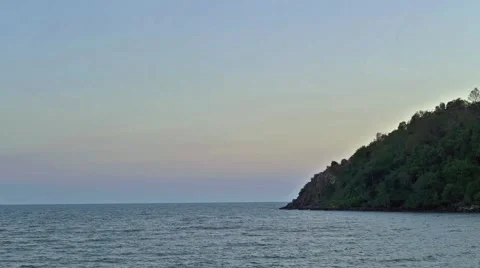 Sea with mountain (Time Lapse) Stock Footage 48988983