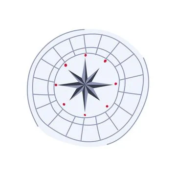 Sea nautical compass cartoon vector illustration Stock Illustration