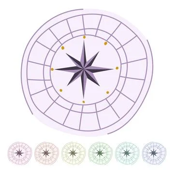 Sea nautical compass vector cartoon graphic Stock Illustration