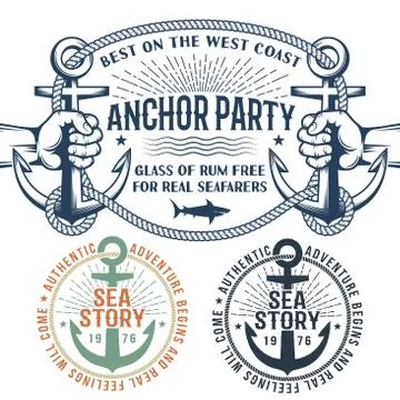Sea nautical composition with anchors Stock-Illustration
