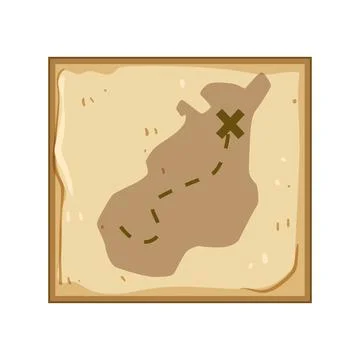 Sea nautical map cartoon vector illustration Stock Illustration