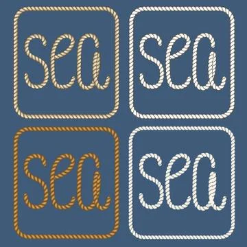 Sea nautical ropes design elements Stock Illustration