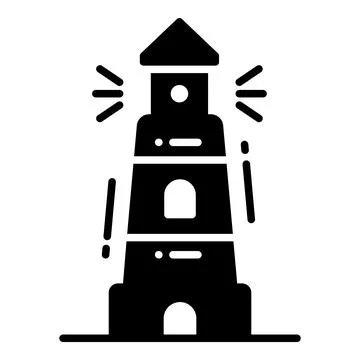 Sea navigation tower, modern vector of lighthouse in editable style Stock Illustration