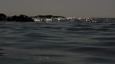 The Sea at Night Stock Footage 52380846