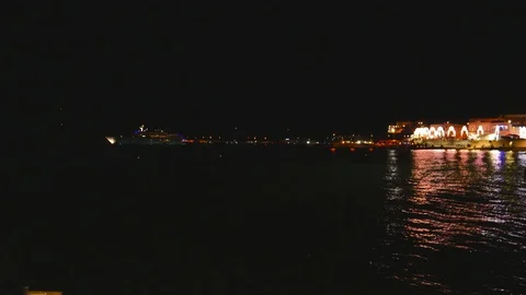 Sea in the night Vídeo Stock 95174759