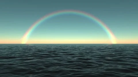 The sea / ocean and a rainbow Stock Footage 8563242