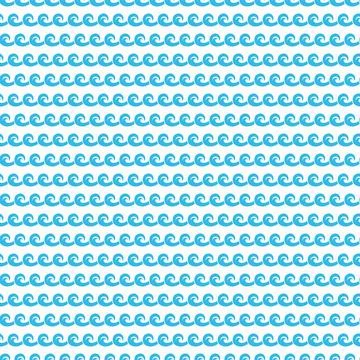Sea, ocean surf waves seamless pattern, ripples Stock Illustration