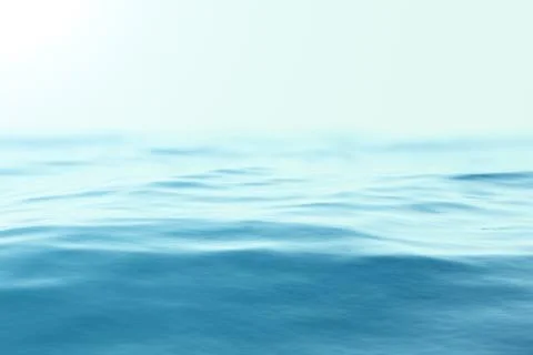 Sea, ocean wave low angle view and blue sky background with focus effects. 3d Stock Illustration