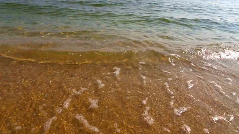 The sea ocean wave with sandy beach at daylight noon Video stock 85712517