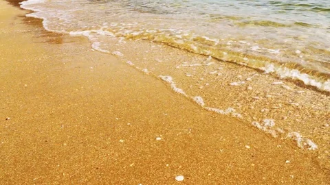 The sea ocean wave with sandy beach at daylight noon Video stock 85712526