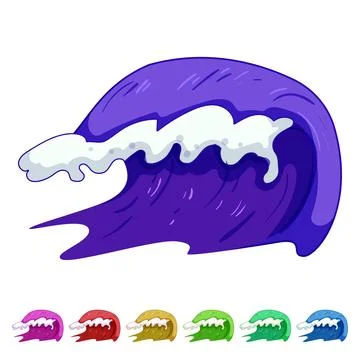 Sea ocean waves cartoon vector graphic Stock Illustration